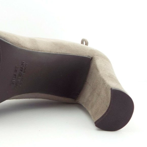 New STUART WEITZMAN Topo Gray Tie Back Booties 8 - Picture 7 of 8